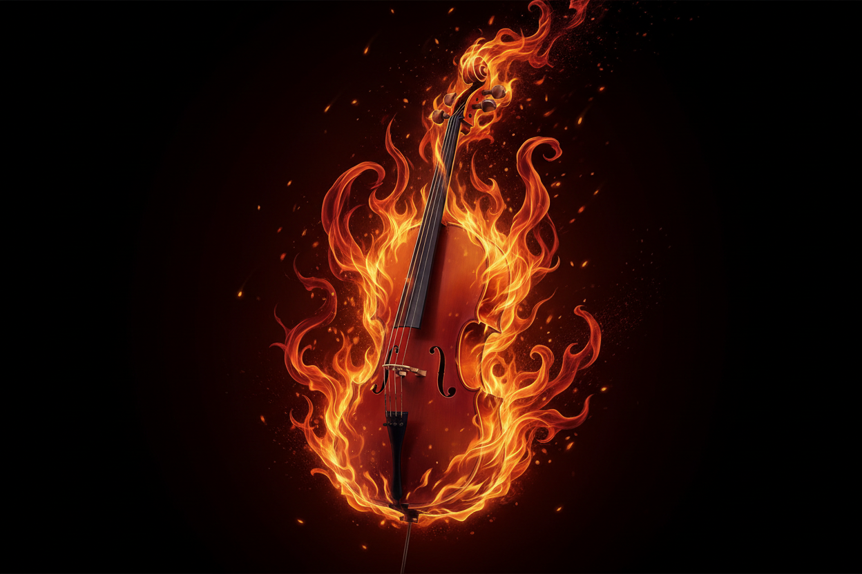 flaming cello